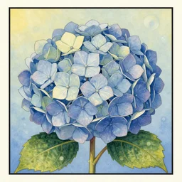 tarot art nouveau painting of a hydrangea flower, ultradetail, art and illustration by tian zi and craig mullins and Ayami Kojima and WLOP and alphonse mucha, fantasy, intricate complexity, watermark, blurry, hyperrealism 8k
