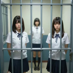a jail cell in the style of yoshii chie and hikari shimoda and martine johanna, highly detailed, photo - realistic