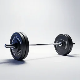 neon barbell, professional product shot, isolated on a pure white background, centered, entire object in frame, sharp focus, soft studio lighting