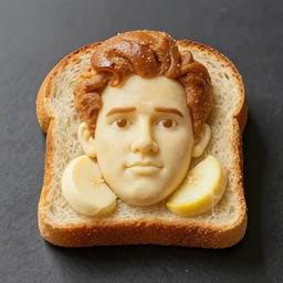 bread roll sandwich shaped like seth rogen