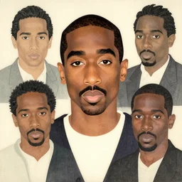 a stylized minimalist portrait of tupac, shin hanga and kawanabe kyosai and cory loftis and rossdraws and wlop