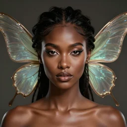 portrait of fairy, intricate, sharp focus, octane render, realistic, detailed, beautiful, brown skin, unreal engine, symmetrical!!, loreal, maybelline, sephora, loreal, artstation, art by artgerm, rossdraws, makeup by pat mcgrath, cinematic, concept art, filmic, vsco