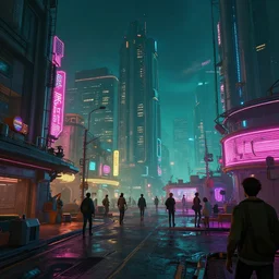 photo environement cyberpunk town : 4, 4 k rtx hdr volume light concept studio matte painting environement digital illustration style cyberpunk 2 0 7 7 artstation artur tarnowski, mihai muscan, marcin tomalak, marta leydy, marcin stepien, charlotte hughes, zuzanna dabrowa neon bioluminiscence