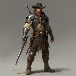 full body concept art of a gunslinger/paladin in the style of high fantasy art in the style of Wild west art trending on artstation deviantart Pinterest detailed High Resolution HD 8k