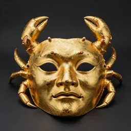 magic golden mask designed based off a crab