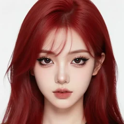 facial portrait of a young pretty anime woman, long red hair, dark eyes, gothic eyeliner, character concept art, headshot, Charlie Bowater, Anna Dittmann, WLOP, Rumiko Takahashi, Akihiko Yoshida, Hyung-tae Kim, alexander mcqueen, trending on Artstation