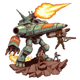 metal slug harrier jet mech fan art 1 9 9 8
