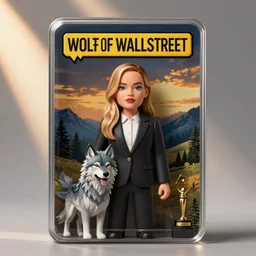 Margot Robbie in the Wolf of Wallstreet mini figure, high detail photograph, 35mm