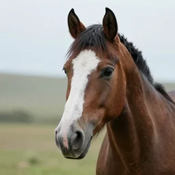 a horse with human face, human face, horse head, human face on a horse's head