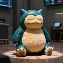 Snorlax, sitting on the stock exchange floor