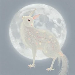 breathtaking delicate creature with moon by hsiao - ron cheng, pattern, bizarre compositions, exquisite detail, pastel colors, 8 k