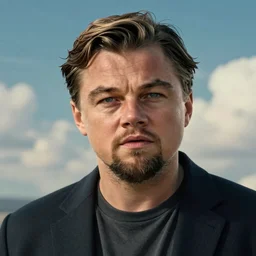 centered detailed portrait of leonardo dicaprio in don't look up, futuristic, intricate, octane render, redshift, smooth, illustration, fairy lighting, clouds in the background, hyperrealistic, by dmitry prozorov, loish, and wlop, trending on artstation, hyperdetailed, hyperrealism