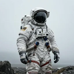concept art of an astronaut character in the style of Death Stranding by Yoji Shinkawa