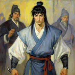 wuxia, attractive male, character design, colorful, painting by gaston bussiere, craig mullins, j. c. leyendecker, tom of finland