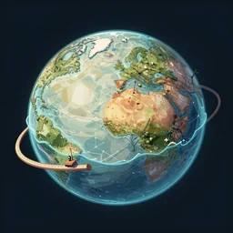 planet into water, detailed and intricate forty five degree isometric, cross john berkey and vincent di fate and ralph mcquarrie, maurits cornelis