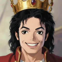 centered!! macro head portrait of medieval handsome smiley king michael jackson, artstation, detailed cartoon, elegant, digital painting, concept art, smooth, sharp focus, illustration, ghibli, makoto shinkai, don bluth, fujita goro, jean giraud, akihiko yoshida, tom whalen 8 k
