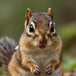 very beautiful portrait of an extremely cute and adorable chipmunk, smooth, perfect face, fantasy, character design by mark ryden and pixar and hayao miyazaki, sharp focus, concept art, intricate detail, cinematic lighting, hyperrealistic, 5 0 mm, diorama macro photography, 8 k, nature background