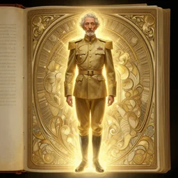 a digital concept ar by artgerm and greg rutkowski and alphonse mucha. clear portrait of a lonely attractive elder in uniform of tang dynasty!! tang dynasty book, light effect. hyper detailed, character concept, full body!! t pose!! glowing lights!! intricate, elegant, digital painting, artstation, smooth, sharp focus