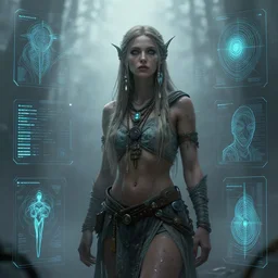 beautiful concept art of anne curtis smith as a shaman, inspired by greg rutkowski, guweiz, artgerm, ominous, darksynth, illuminated lines, outrun, vaporware, octopath traveler, unreal engine highly rendered, misty, ethereal, 8 k