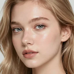 Woman, beautiful closeup of a woman with blonde hair, soft clear skin, shiny skin, digital art, 8k quality, Leo Avero