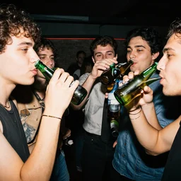 party with friends while drinking heineken beer