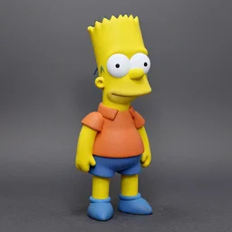 bart simpson miniature sculpting linocut