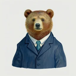 a bear in a business suit by van gogh