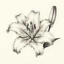 ink drawing of a lilium