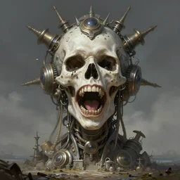 Death is swallowed up in victory, very detailed and beautiful face, screaming, artwork by artgerm, centered shot, wide angle, full body, islandpunk, solarpunk, DD, fantasy, highly detailed, digital painting, artstation, smooth, sharp focus, art by thomas kinkade and Stephan Martiniere and Kevin Swartz