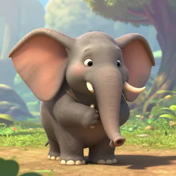 an elephant as a pixar character