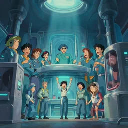 a stylized 2 d cinematic keyframe of a cyberpunk hospital, awe inspiring, joy gaze, cel - shaded, classical animation, edge - to - edge print, rendered by studio ghibli, artgerm, alyssa monks, andreas rocha, david kassan, neil blevins, rule of thirds, golden ratio, ambient lighting