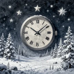 time wall stars snow architecture illustration detailed surrealism dariusz klimczak