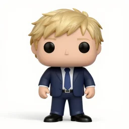 full body 3d render of Boris Johnson as a funko pop, studio lighting, white background, blender, trending on artstation, 8k, highly detailed