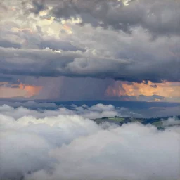 painting by sargent and leyendecker and greg hildebrandt savrasov levitan above the low clouds on new zealand sokotra faroe island sunset overcast thunder storm