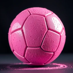 picture of a pink kempa handball covered with a glittering and sparkling shiny powder, canon 5 0 mm, 4 k, hdr