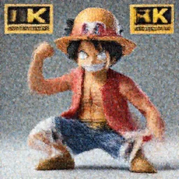 A photo of a real-life luffy muppt , Studio Lighting, High Detail, 4K, Title-Shift, Hyperrealism