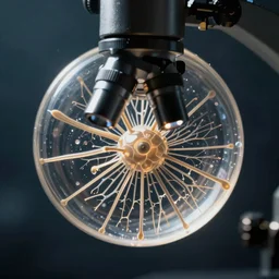 a single diatom viewed through a microscope, showing its intricate structure.