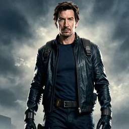 Adam Driver as master chief, movie poster promo, dramatic light, no helmet,