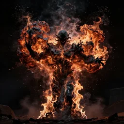 Fusion explosion nightmare style, black flames
