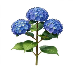 an isolated hydrangea plant, 3 d render, art nouveau dark outlines, ultra realistic, masked transparent flat background, popular on sketchfab, pixelsquid, 8 k, volumetric lighting, super focused, no blur, trending on artstation, octane render, ultra detailed, hyperrealistic, by artgerm and greg rutkowski and alphonse mucha