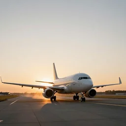 movie still of a car chasing a passenger jet down the runway of an airport, sunset, golden hour, dramatic