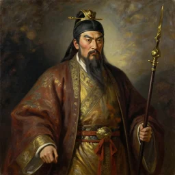 neoclassical portrait of genghis khan, by jacques - louis david, by greg rutkowski, by zdzisław beksinski, by josep tapiro baro, trending on artstation, featured on pixiv, masterpiece, oil on canvas, cinematic composition, dynamic beautiful lighting,