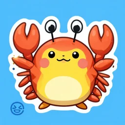 cute miss mascot crabicoque crabicoque dwebble pokemon sticker art, cronobreaker, beeple game icon