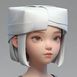 a detailed portrait beauty girl hairstyle cube wrapping around head, cute eyes, by greg rutkowski and hr giger, zbrush, trending on artstation 8 к