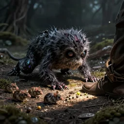 a spooky creature named Joel who crawls on all fours and occasionally hunts mice and leaves them at your feet