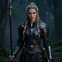a warrior princess in the style of don lawrence, moody lighting, 8 k