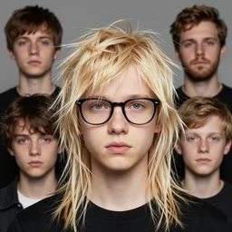 portrait of boy, blonde hair, chaotic hair, long hair, glasses, detailed, by anato finnstark, by alena aenami, by john harris, by ross tran, by wlop, by andreas rocha