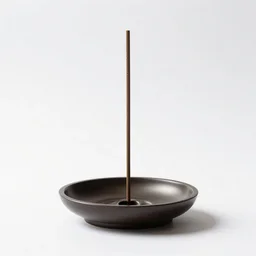 sleek incense burner, commercial catalog photo, isolated on a pure white background, centered, entire object in frame, sharp focus, soft studio lighting
