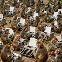 a thousand monkeys typing on a thousand typewriters