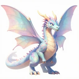 digital illustration of a pastel dragon with butterfly wings, artstation, deviantArt, photorealistic